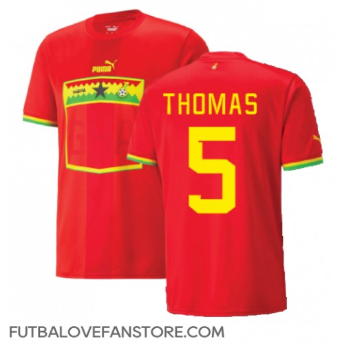 Ghana Thomas Partey #5 Vonkajší futbalový dres MS 2022 Krátky Rukáv